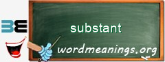 WordMeaning blackboard for substant